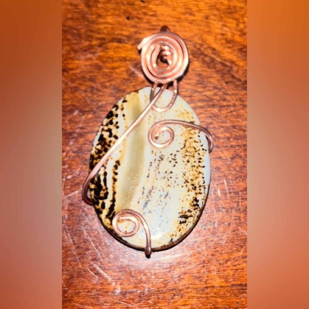 NWT Handmade Wrapped Copper and Brown Stone